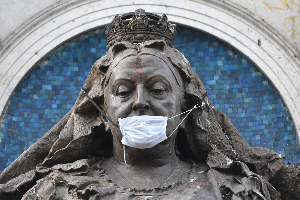 Queen Victoria in a mask